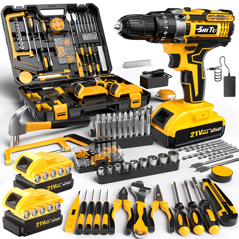 2026 21v cordless drill kit tool box fast charging