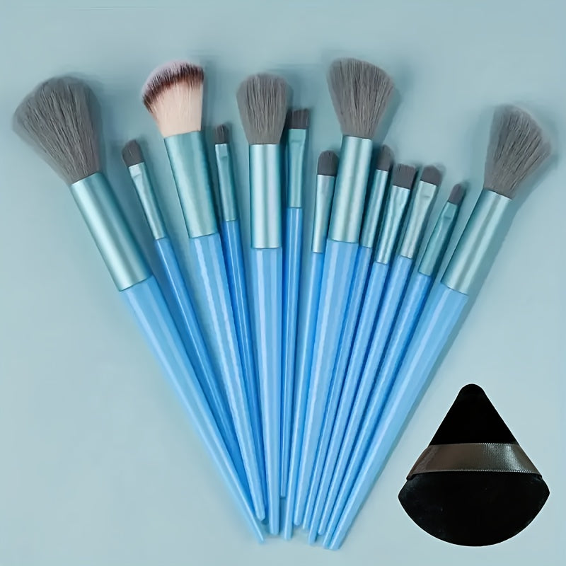 a set 13 makeup brushes including a portable storage bag
