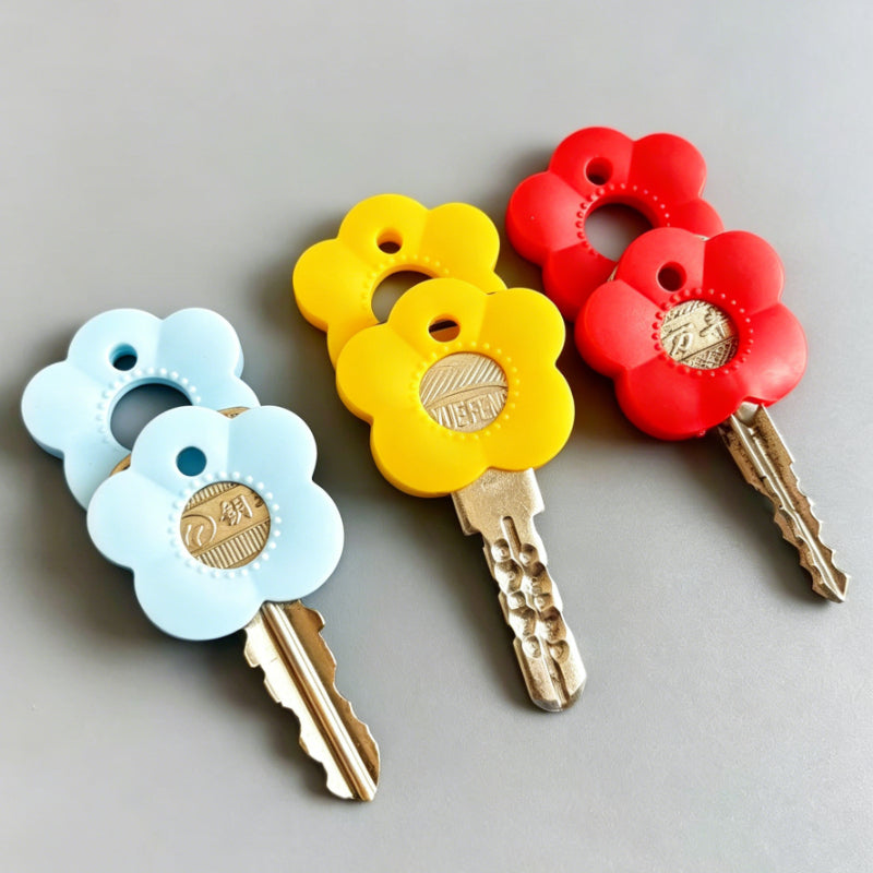 gift 5 piece   multi color flower shaped keycap set