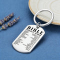 1pc stainless steel keychain bible emergency numbers