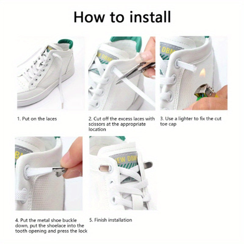 no tie elastic shoe laces sneakers stretchy polyester