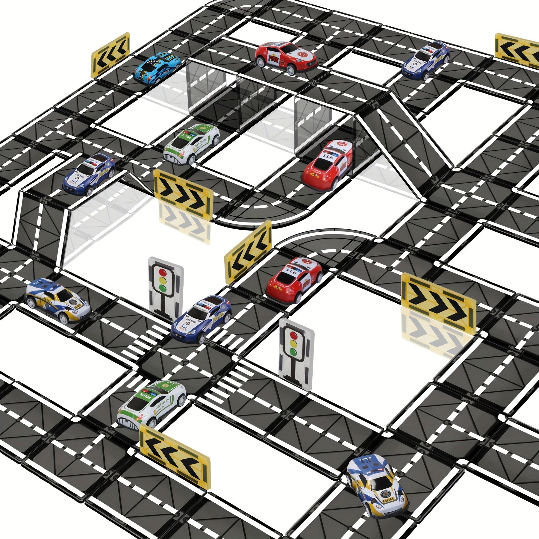 44pcs magnetic track set pulling small cars magnetic