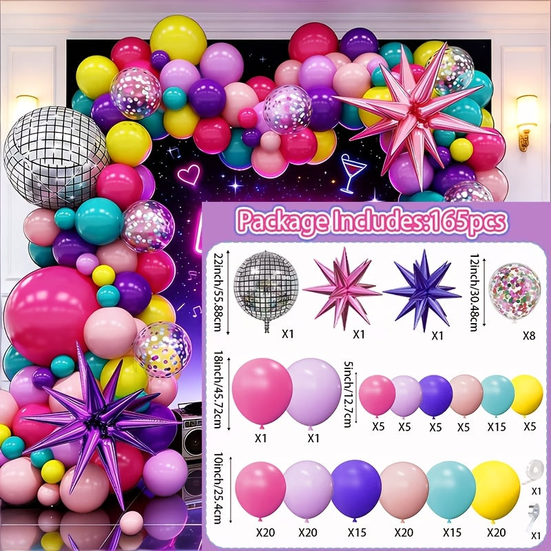 165pcs music themed balloon arch set including  ow