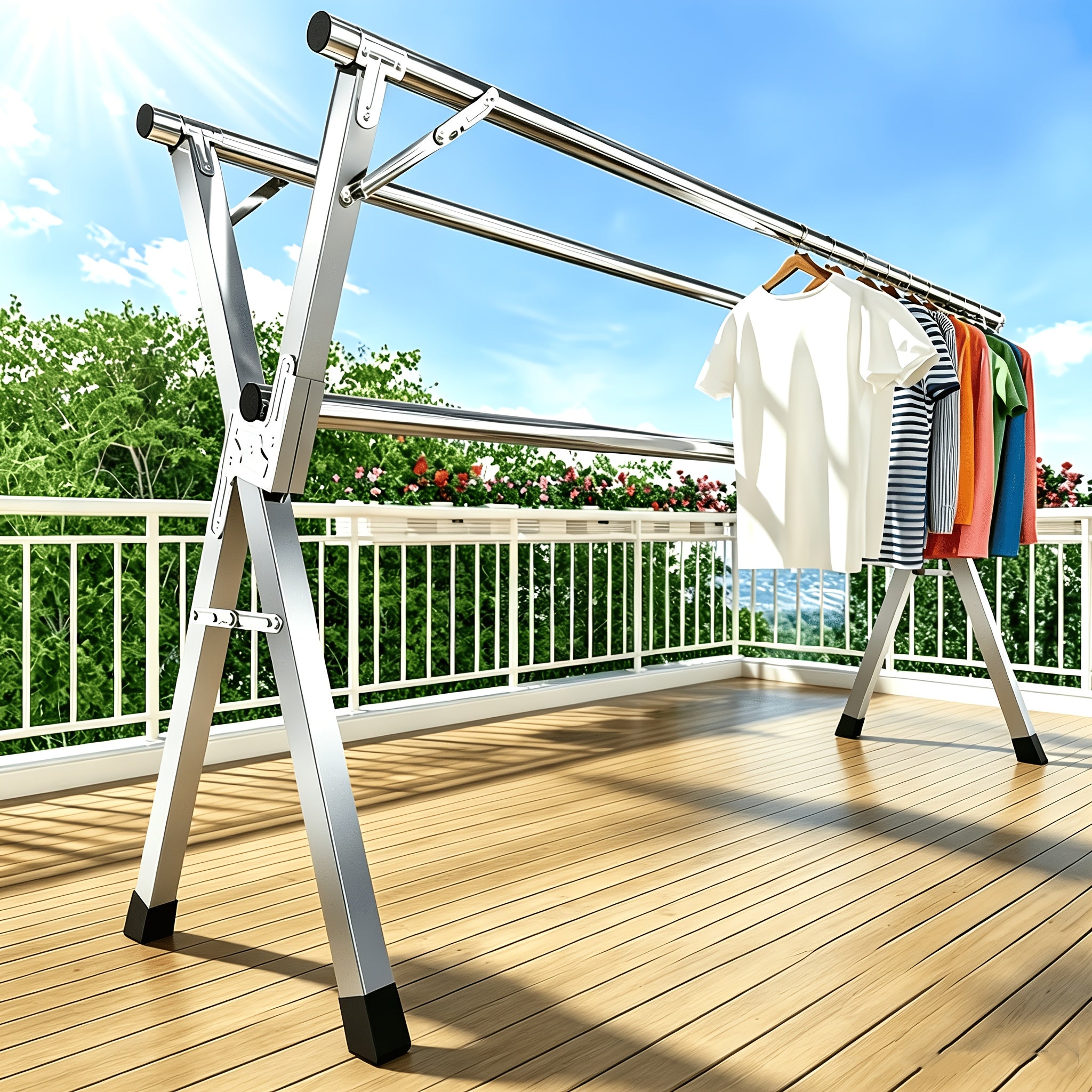 foldable clothes drying rack suitable indoor outdoor use