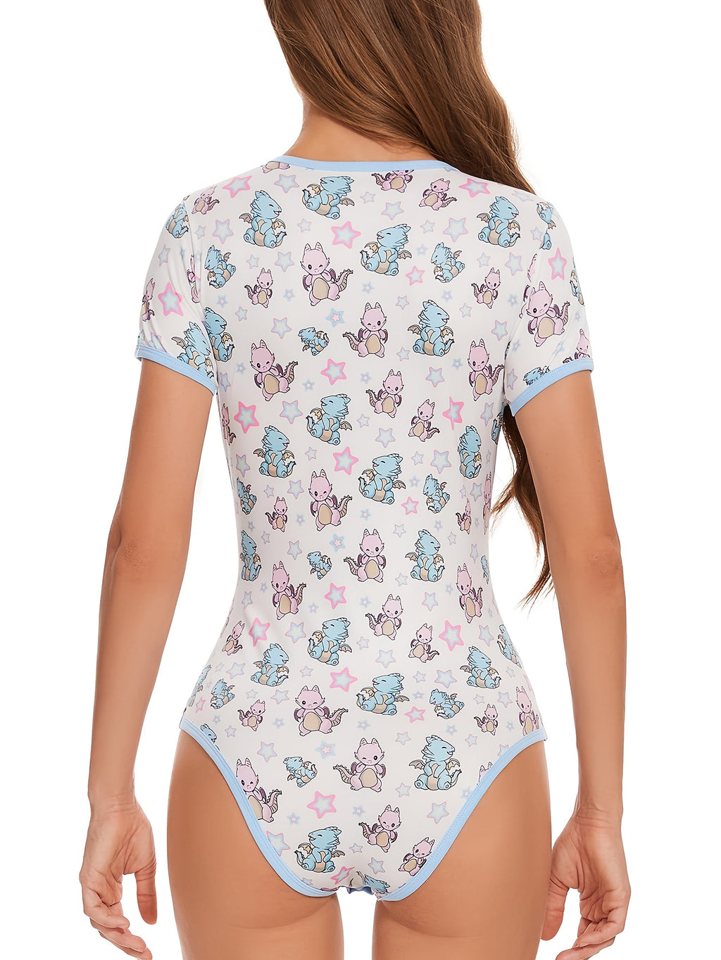 womens printed bodysuit spring summer short sleeve base