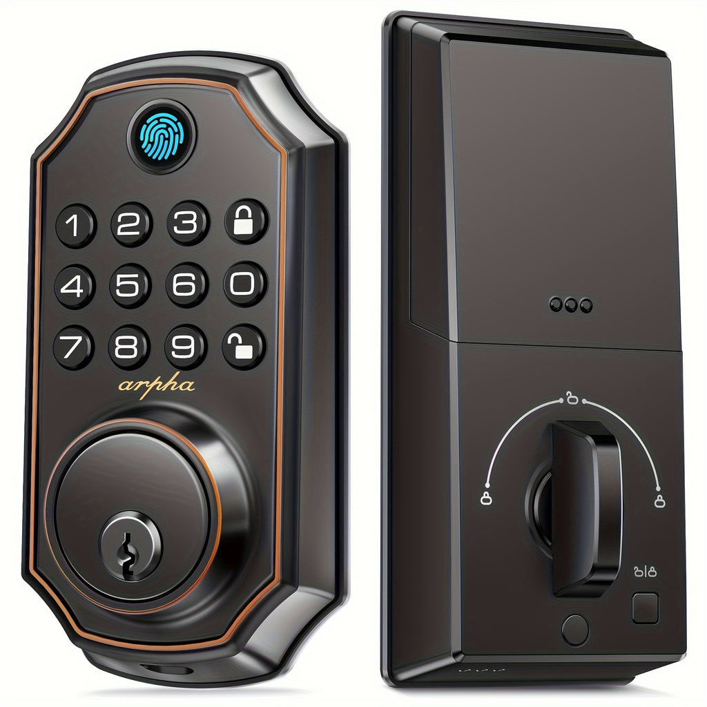 keyless smart door lock fingerprint handle   door