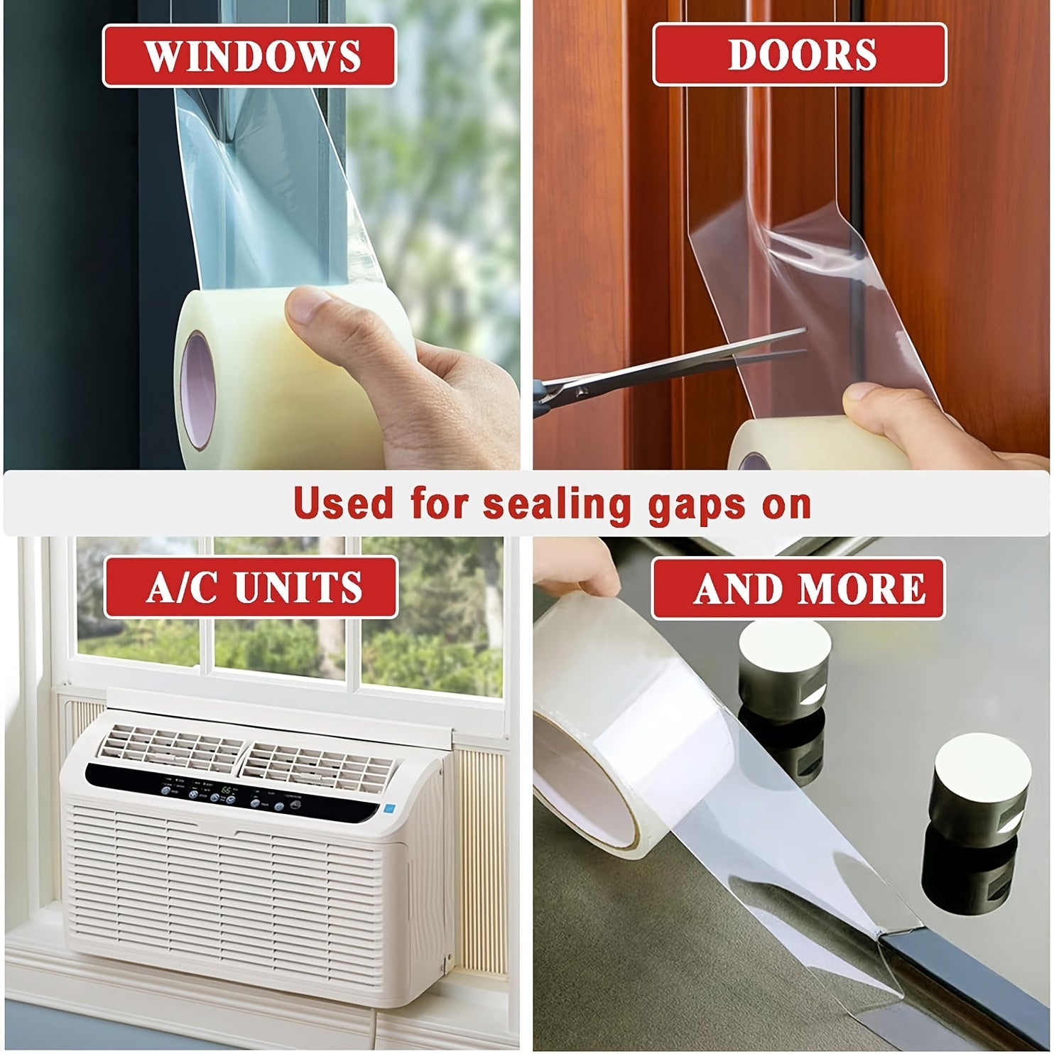 transparent window weather sealing tape 2inch x 65ft clear