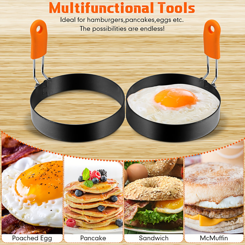 6pcs professional egg ring pancake ring set stainless steel
