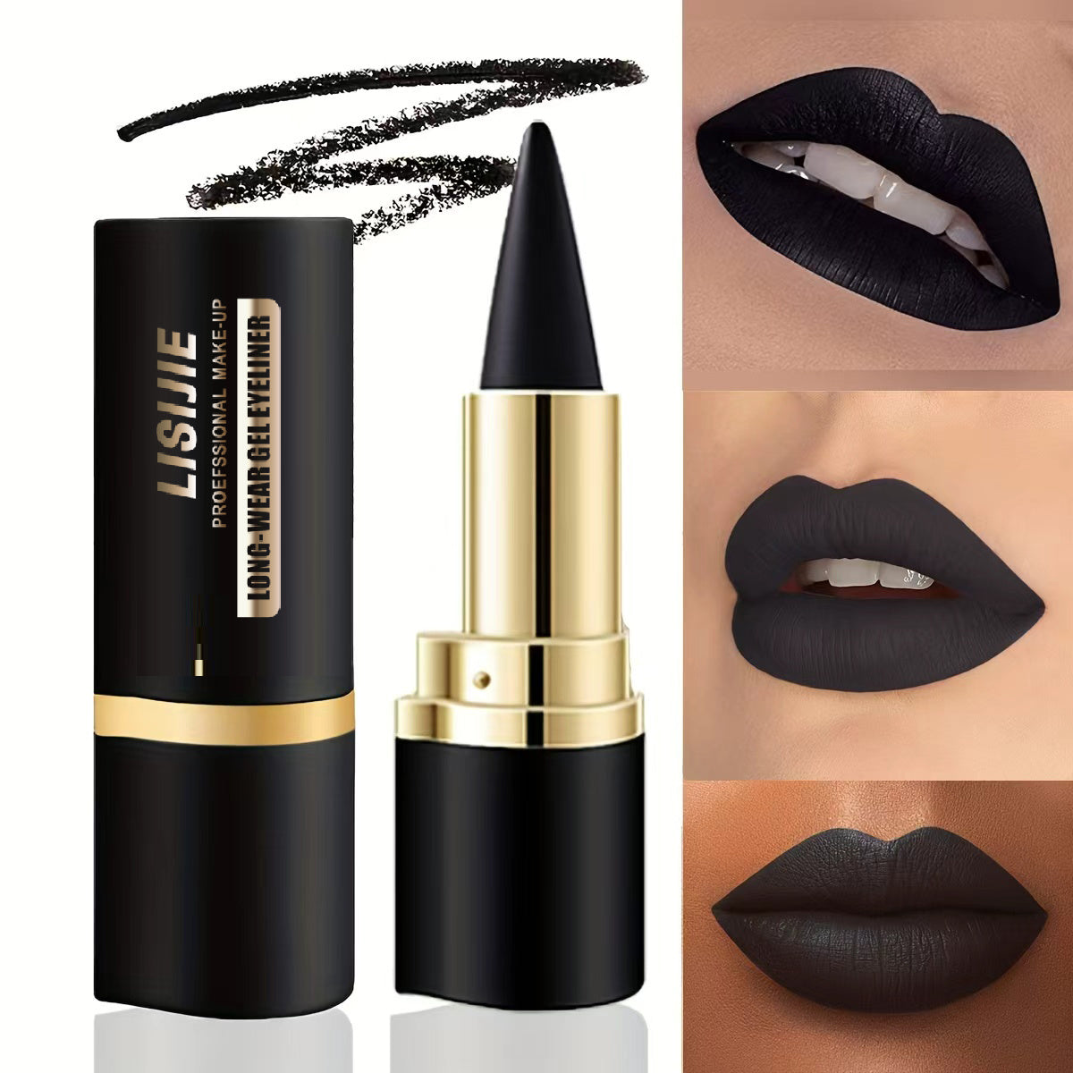 waterproof eyeliner pencil quick dry matte single end black