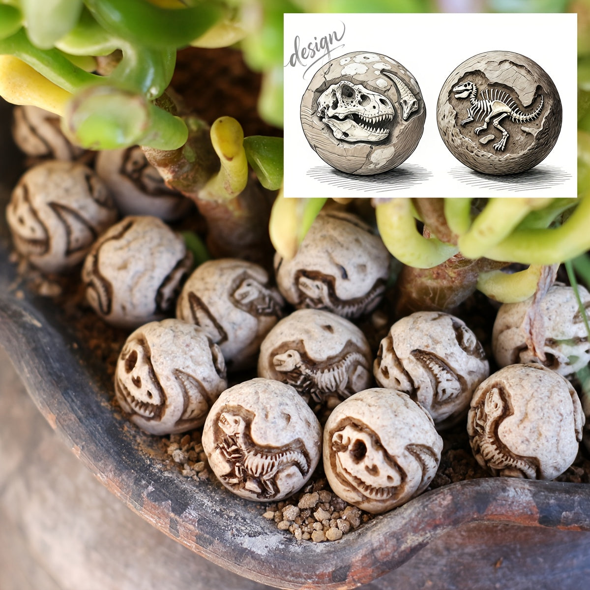 20pcs halloween dinosaur skull   bonsai decorative