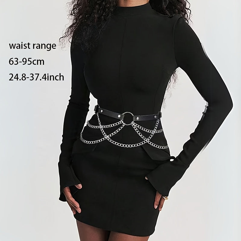 punk gothic style chain dark style cross layered chains