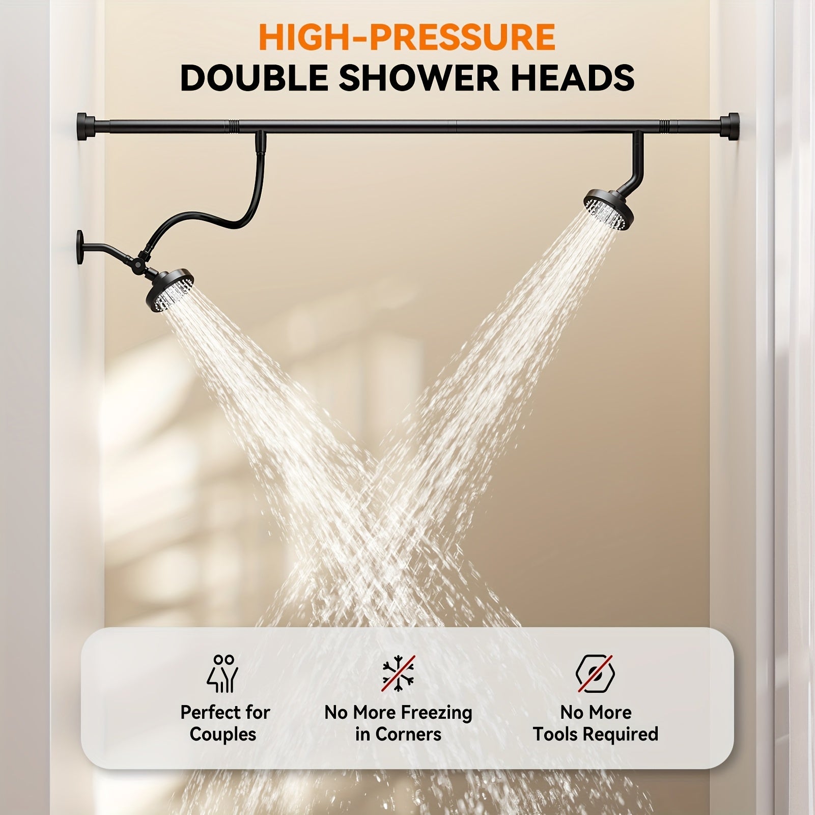 dual shower head system couples high pressure shower heads 3