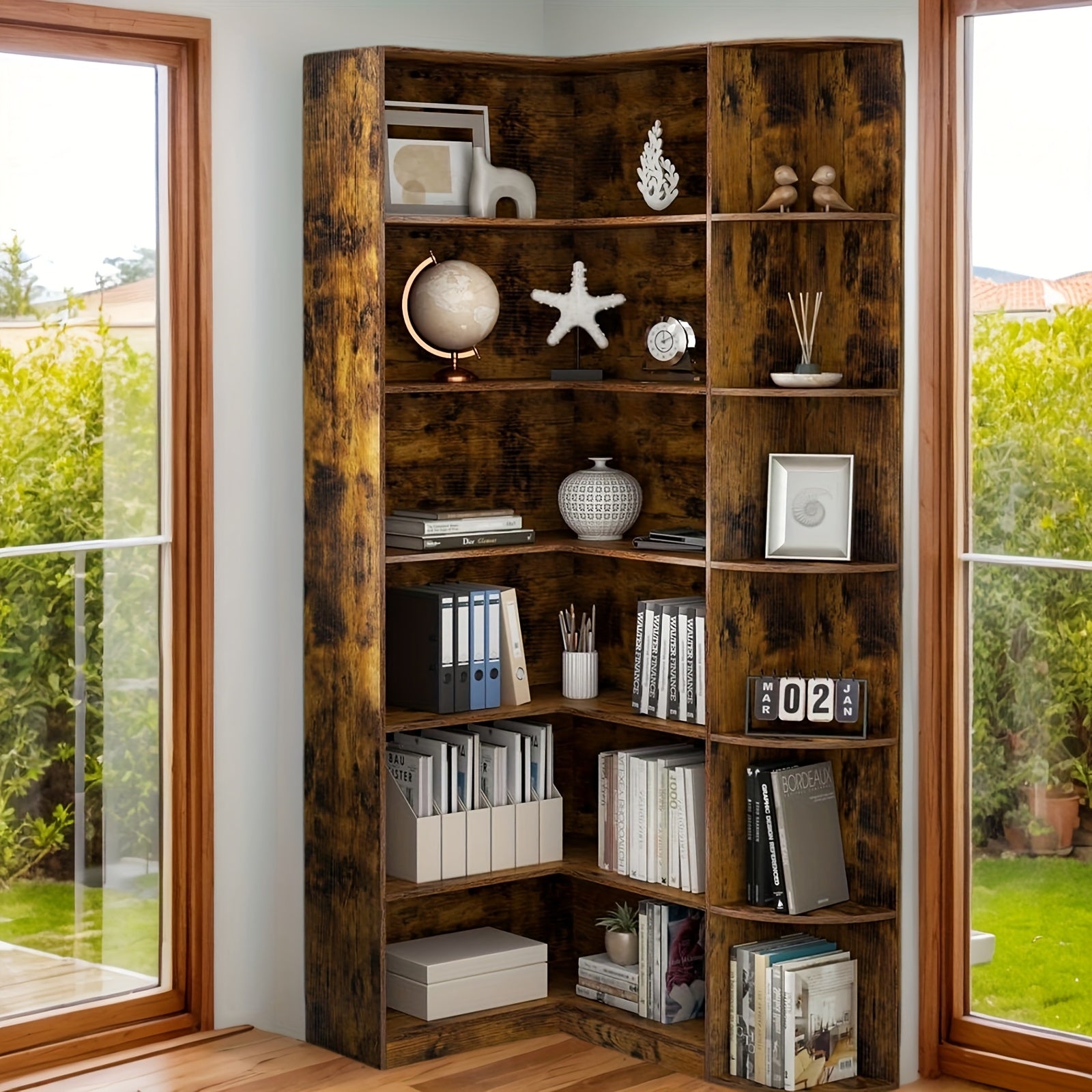 contemporary 71 inch tall bookshelf a   corner unit