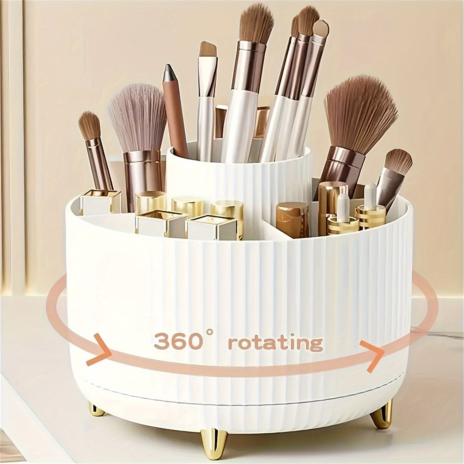 360 rotating makeup organizer 1pc plastic cosmetic storage 5