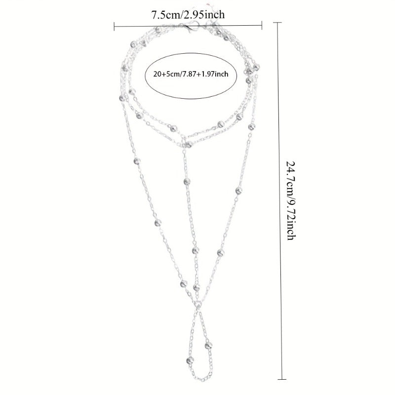 a minimalist multi layer beaded alloy anklet women vintage