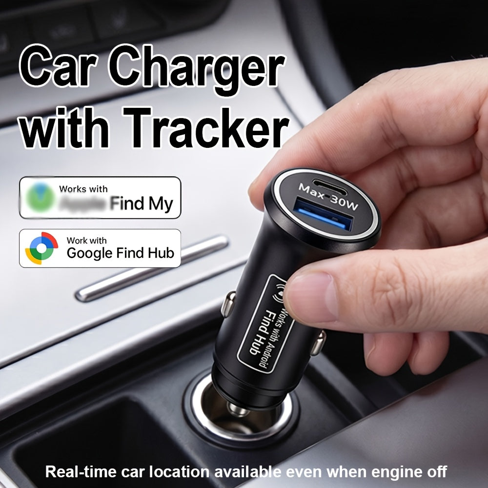 30w car charger gps   usb type c continuous tracking