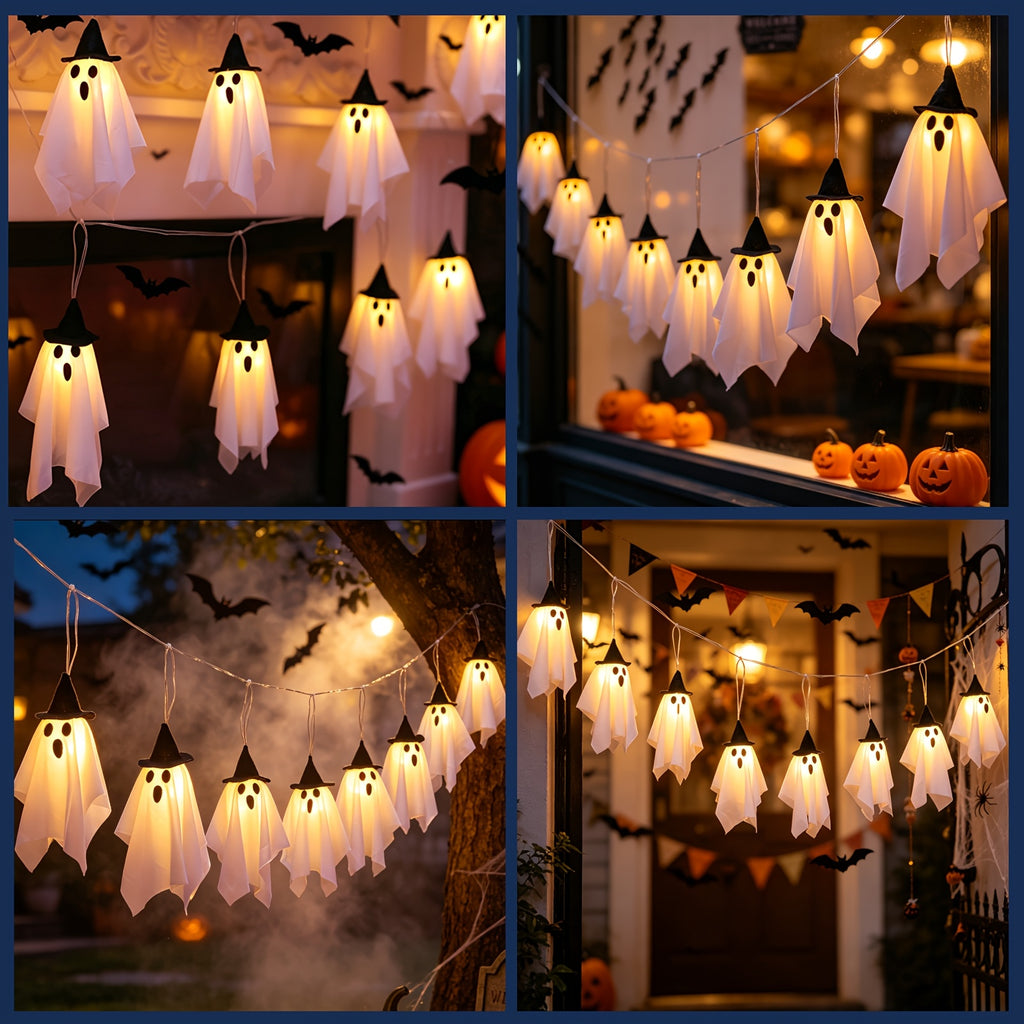 2026 new style 1 set 8 hanging halloween lights   hat