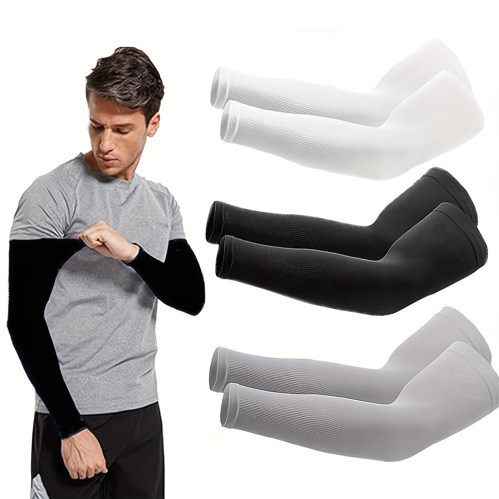 3 pairs ice like arm sleeves breathable elastic quick dry