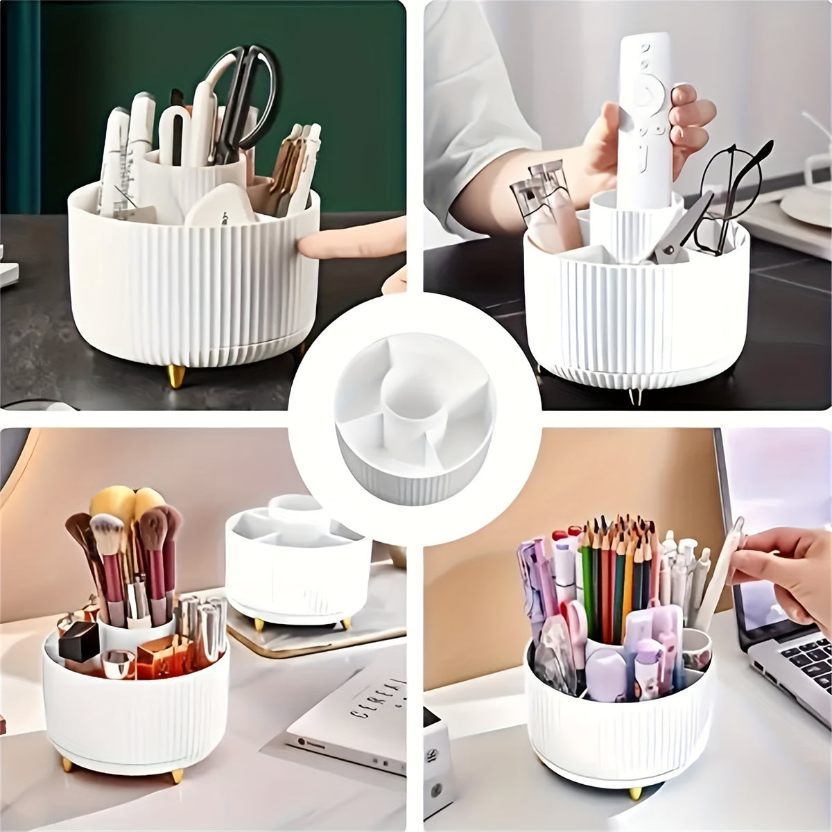 360 rotating makeup organizer 1pc plastic cosmetic storage 5
