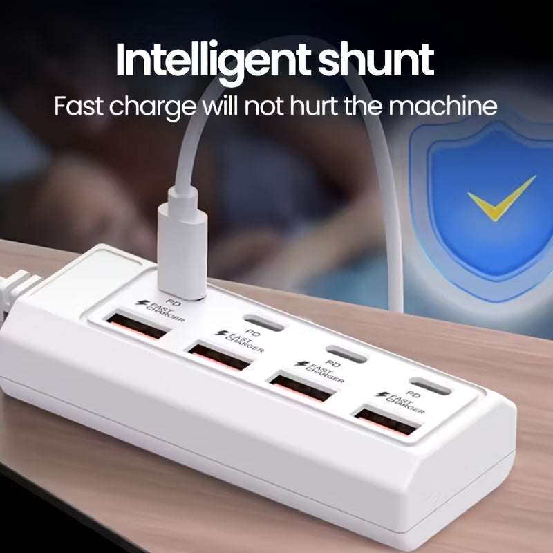 1pc25w rv fast charging   port usb hub 4usb a 4type