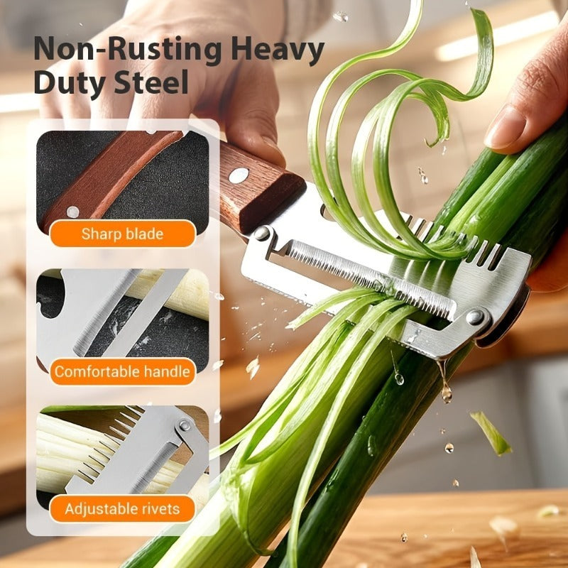 2pcs heavy duty stainless steel peeler slicer set featuring