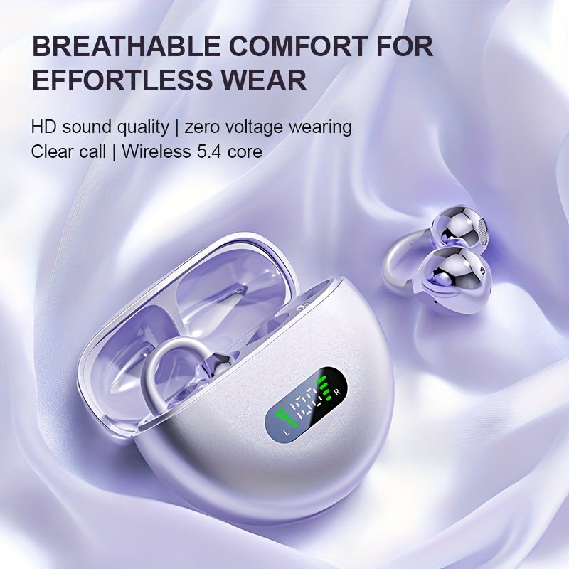 ear clip earbuds sports wireless earphones built in