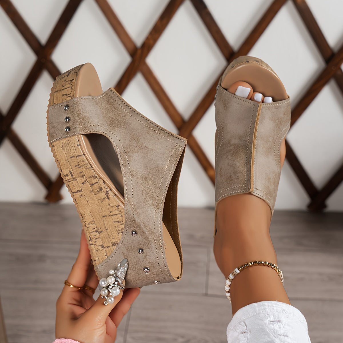 comfortable elegant retro platform wedge sandals women easy