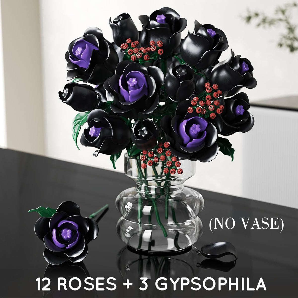 set building blocks featuring black roses part a botanical