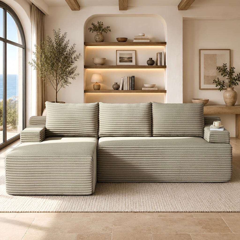 l shaped cloud sofa 3 seater corduroy sectional couch