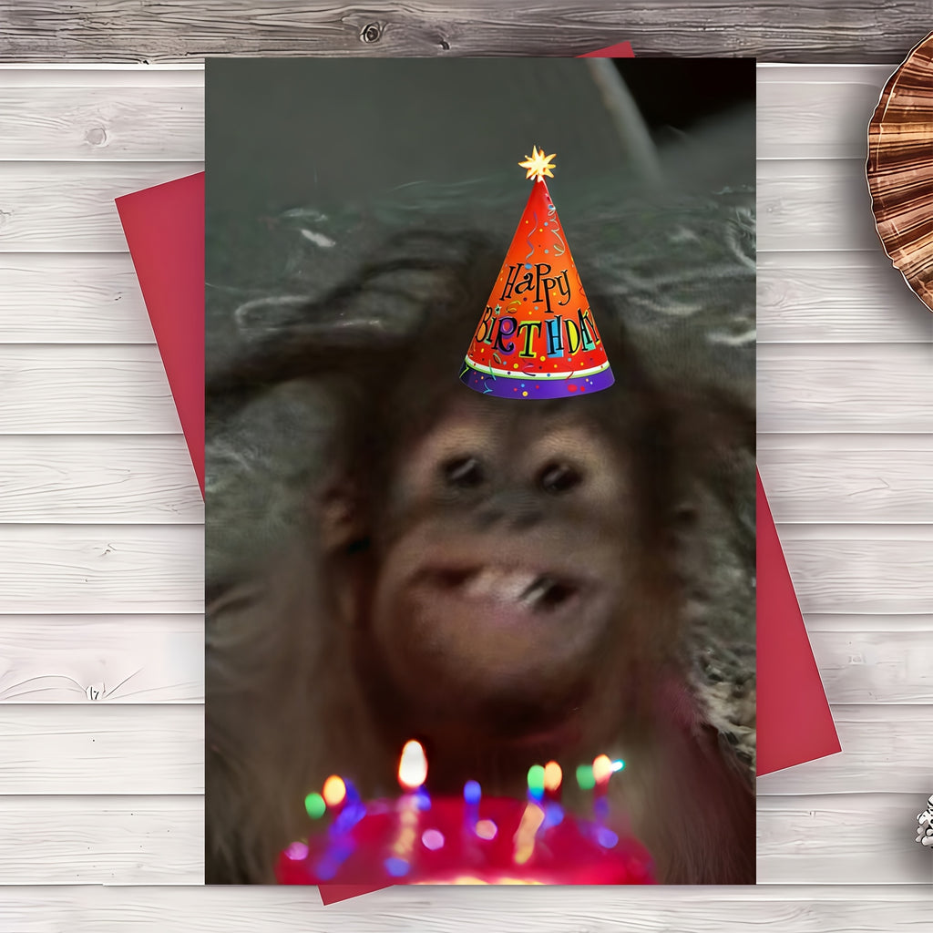 gorilla party hat funny novelty realistic birthday greeting