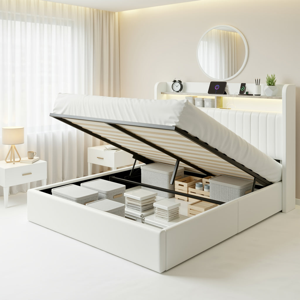 lift storage bed frame velvet vertical channel