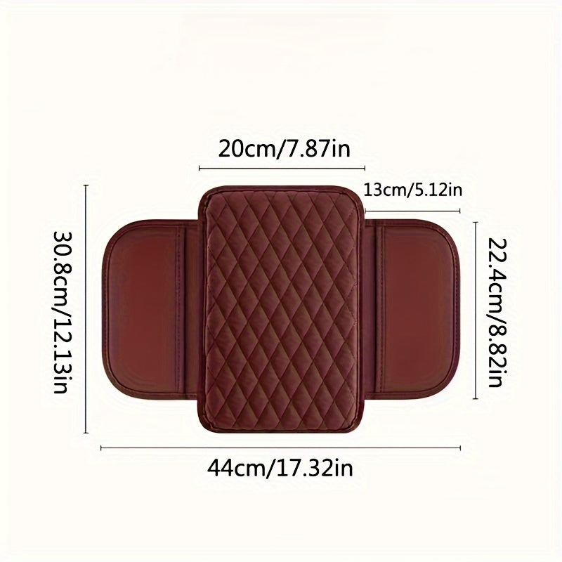 car armrest box mat pu leather storage pad multiple colors