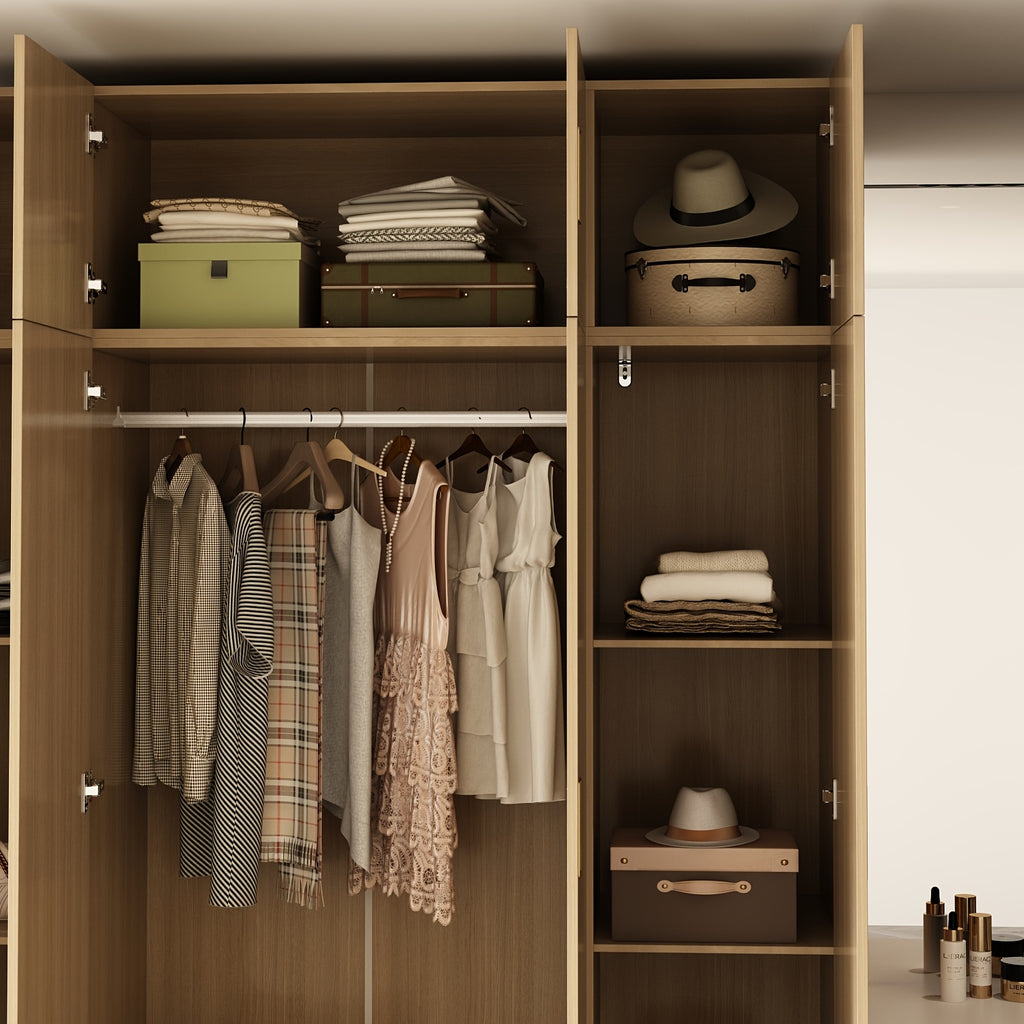 modern 4 door wardrobe   closet 2 drawers cubic