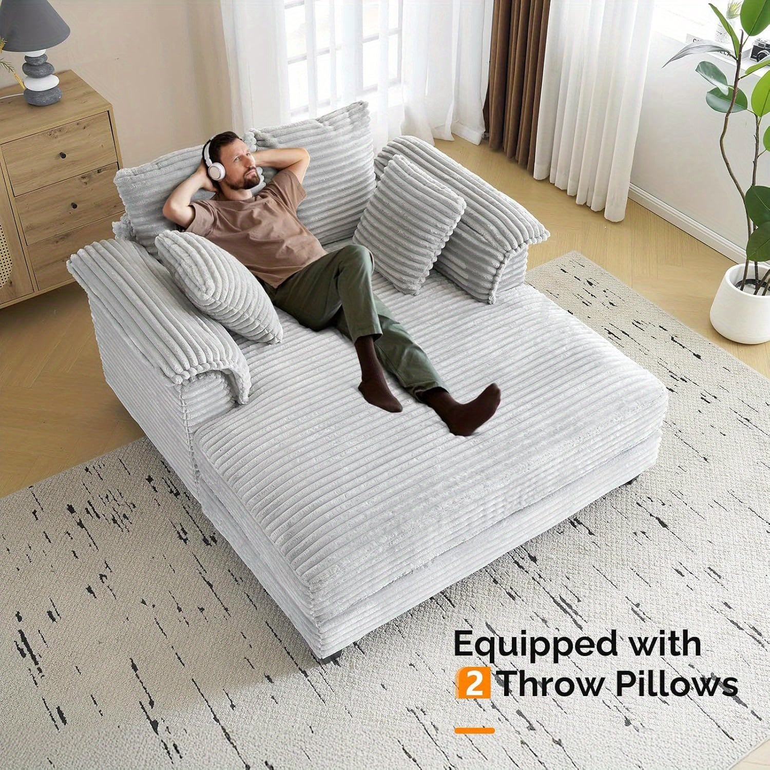 lounge sofa 56 oversized reading sofa corduroy chaise