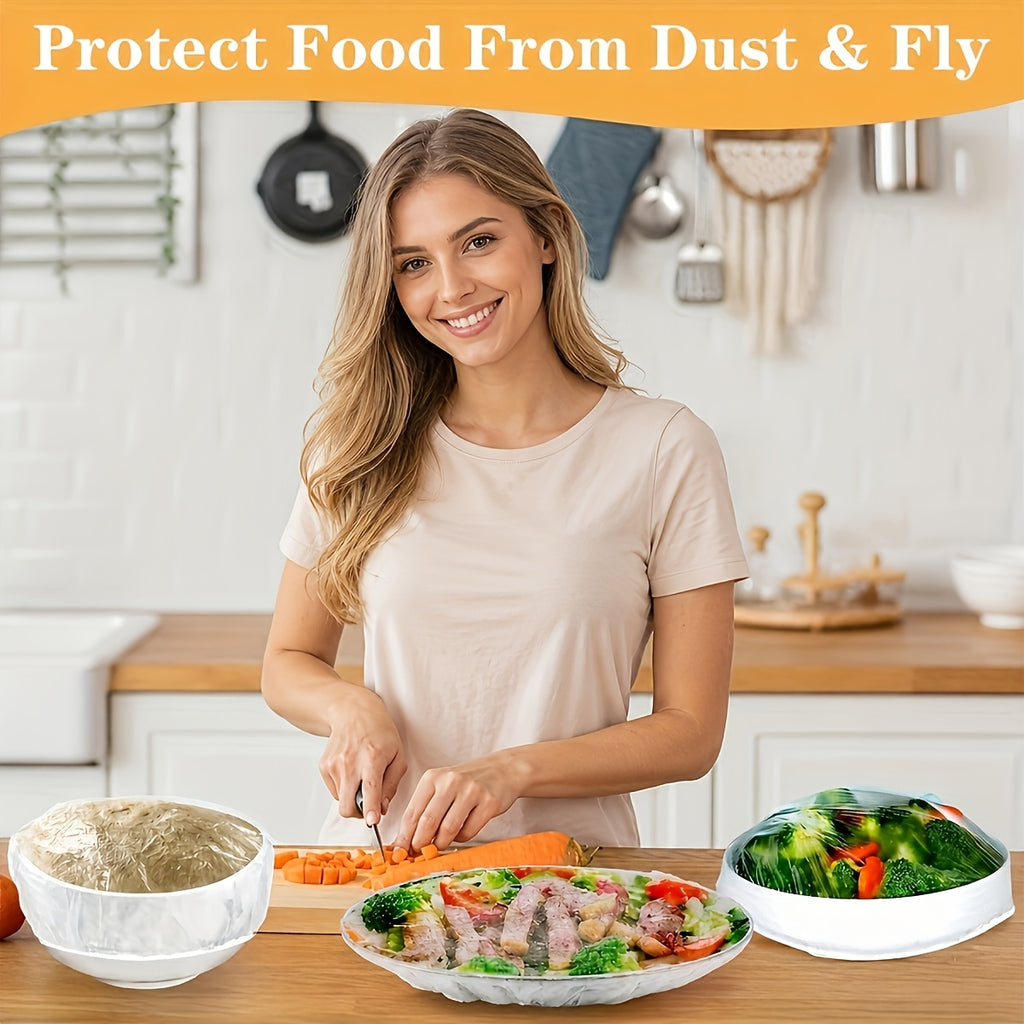 200pcs reusable elastic food covers made durable food grade