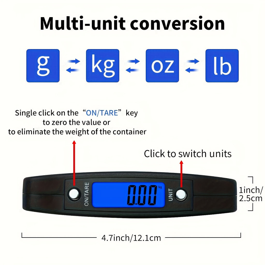 1pc 110 lbs 50 kg digital hand luggage hanging scale