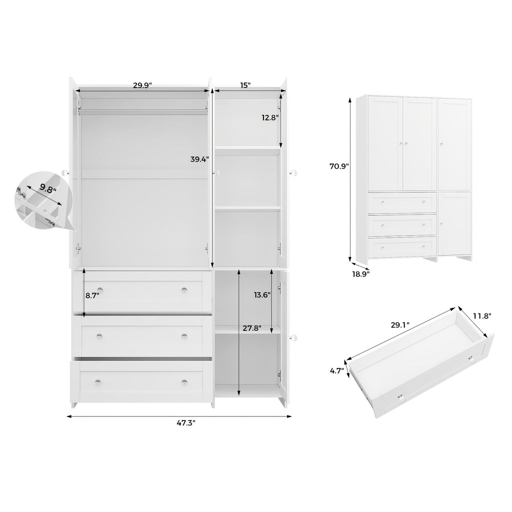 47 63 large modern   wardrobe closet mirror door
