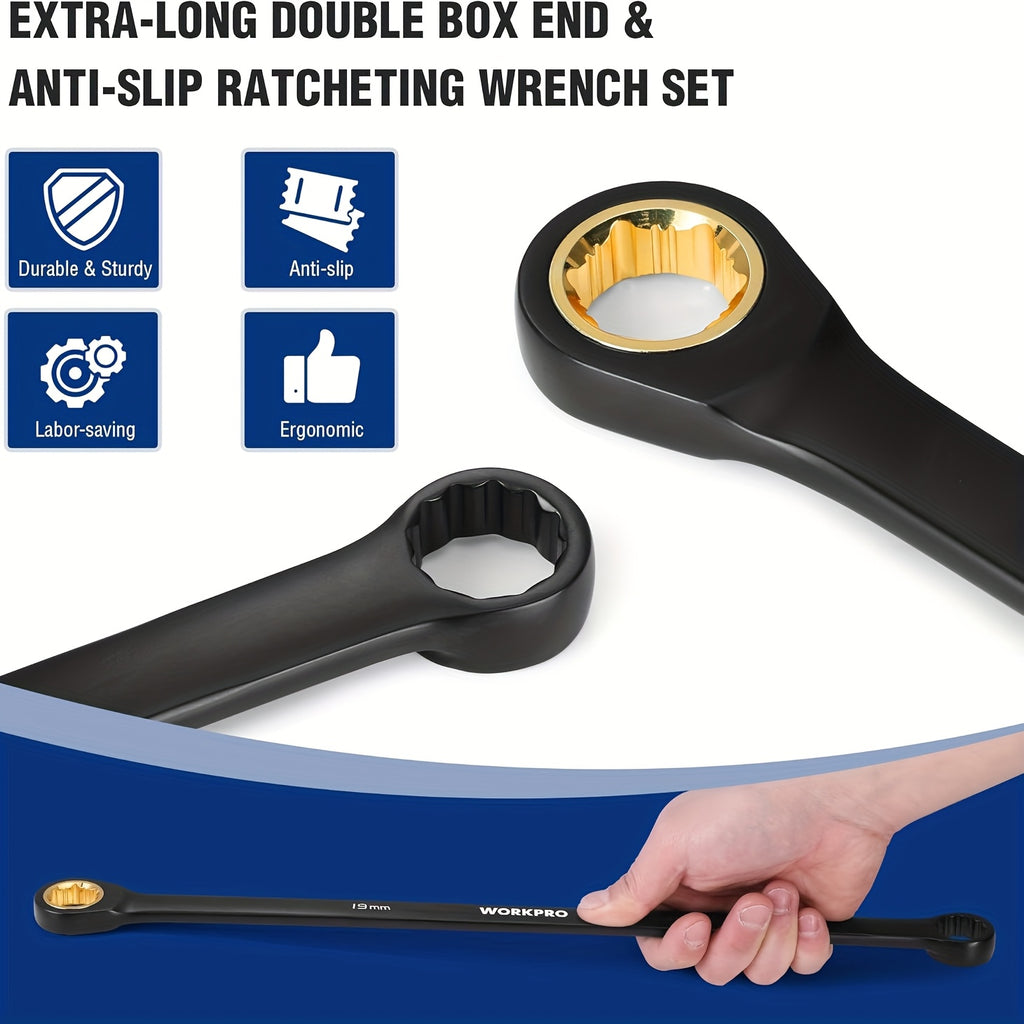 extra long ratcheting wrench set 10pcs anti slip