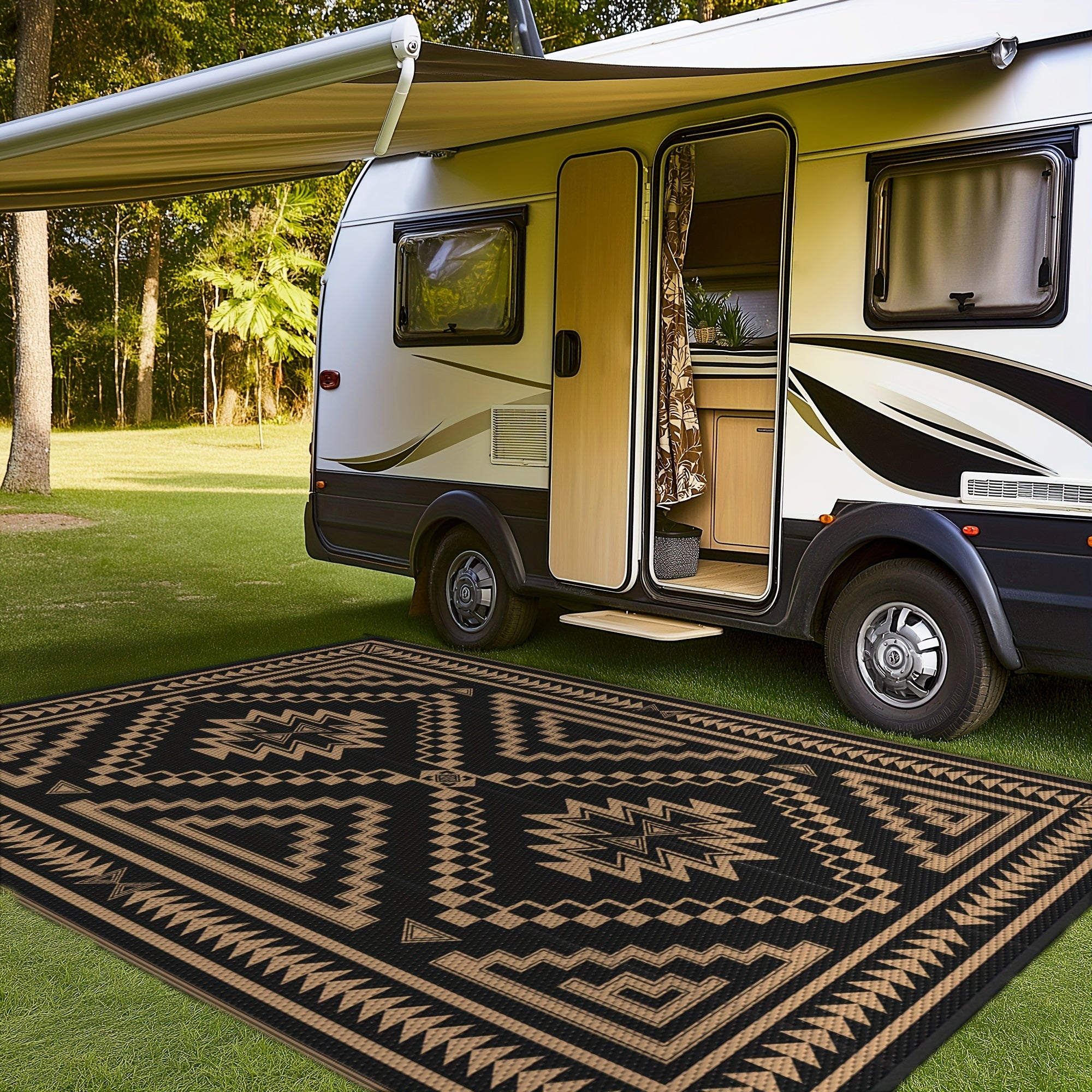 outdoor mat reversible plastic straw camping mat patio deck