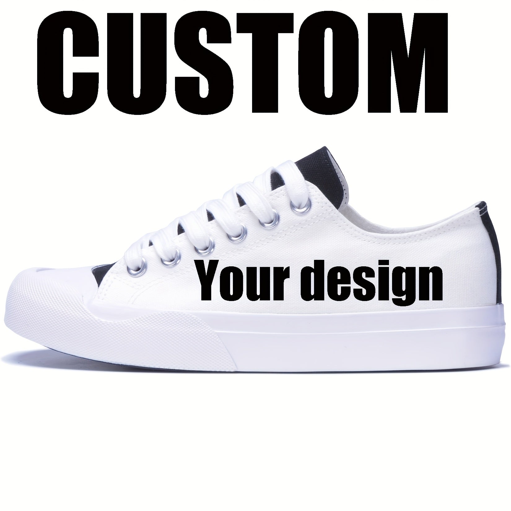custom photo image black high top canvas sneakers casual