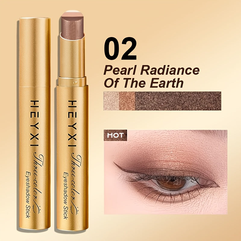 3 color eyeshadow stick waterproof sweatproof natural