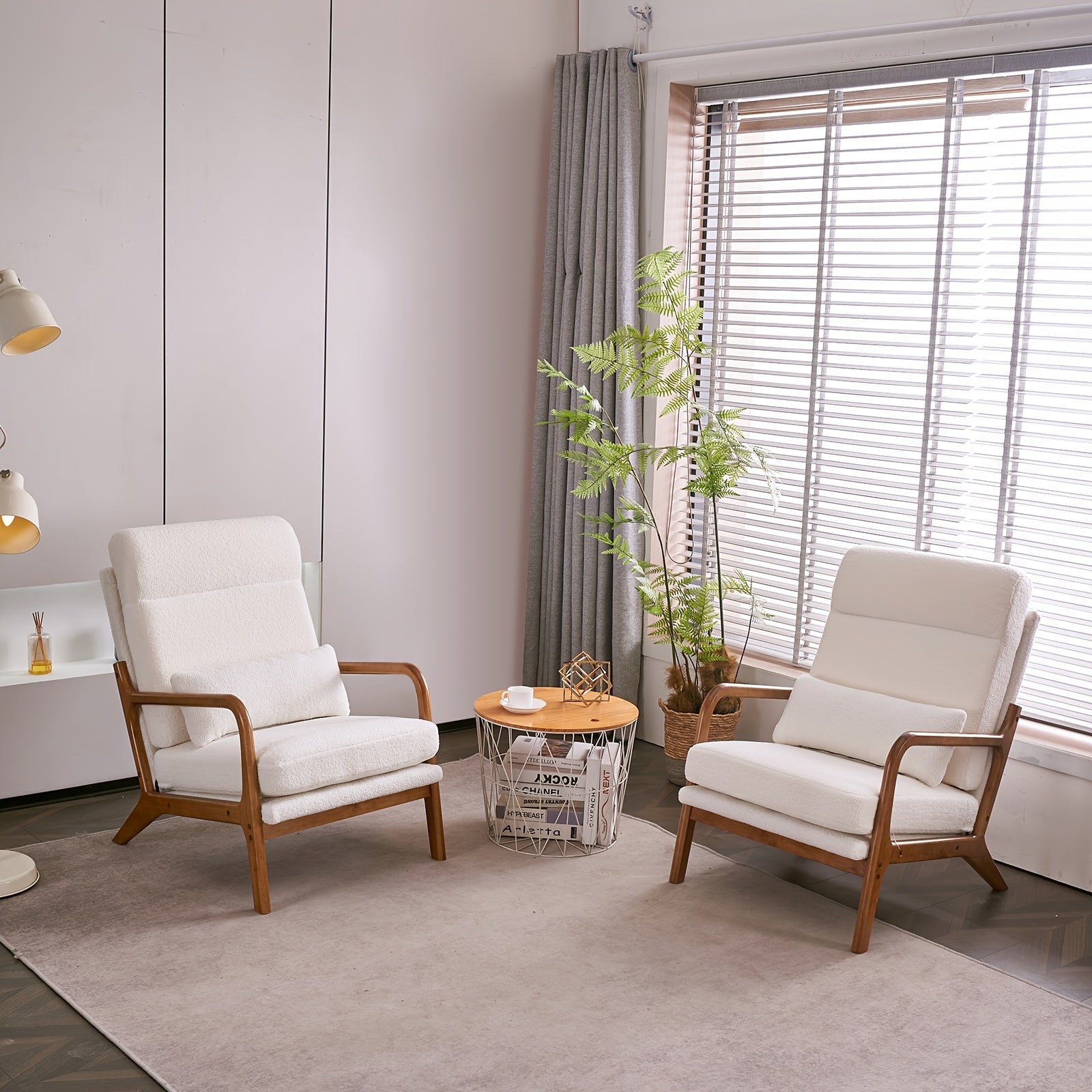 high back   century modern accent chair soild wood padding