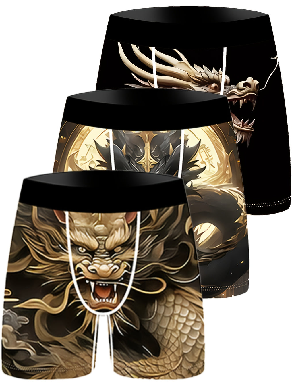 3pcs dragon cartoon   mens underwear knitted