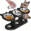 15 tilted stainless steel elevated cat bowls adjustable