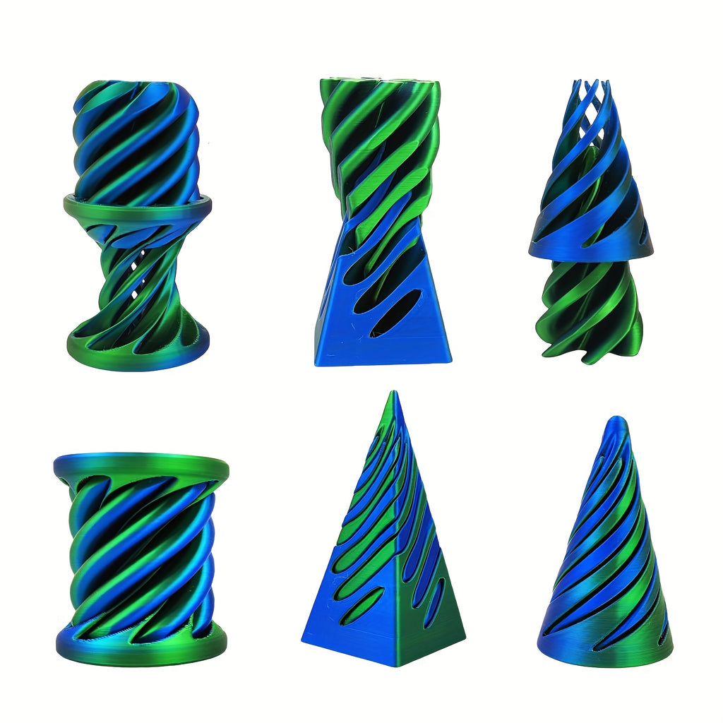3 piece decorative set spiral pyramid shaped desk ornaments