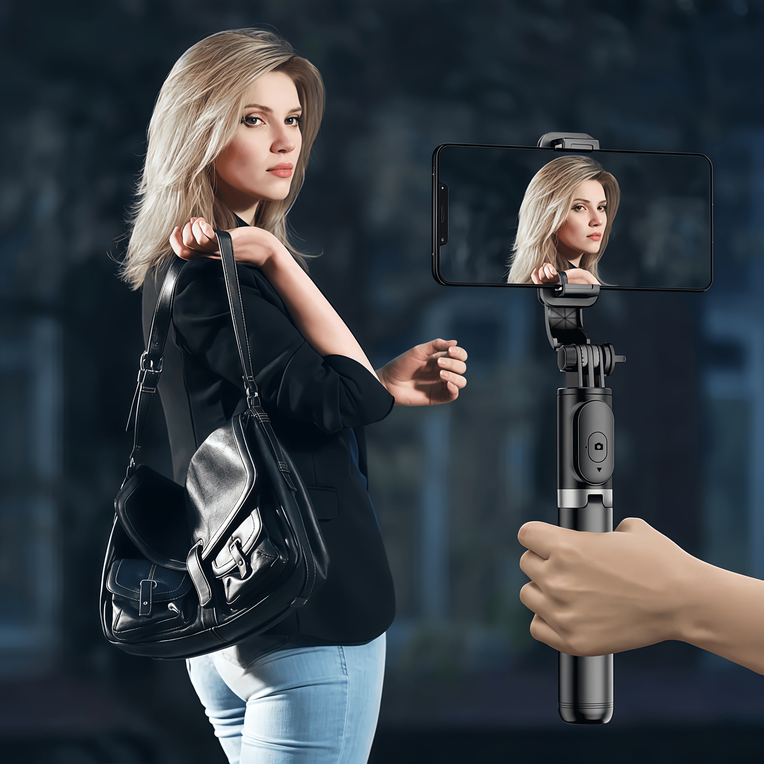 portable 40 6 inch selfie stick tripod wireless remote