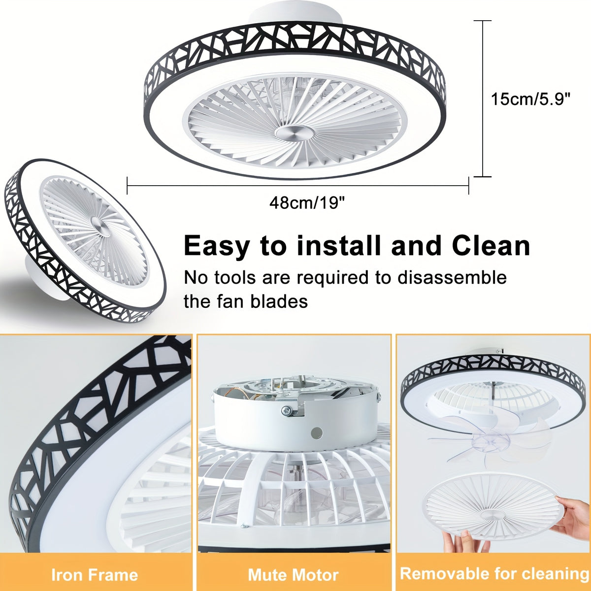 19 modern low profile ceiling fan 6   reversible