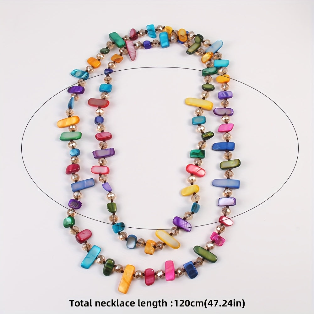 a creative bohemian style colorful resin multi layer long