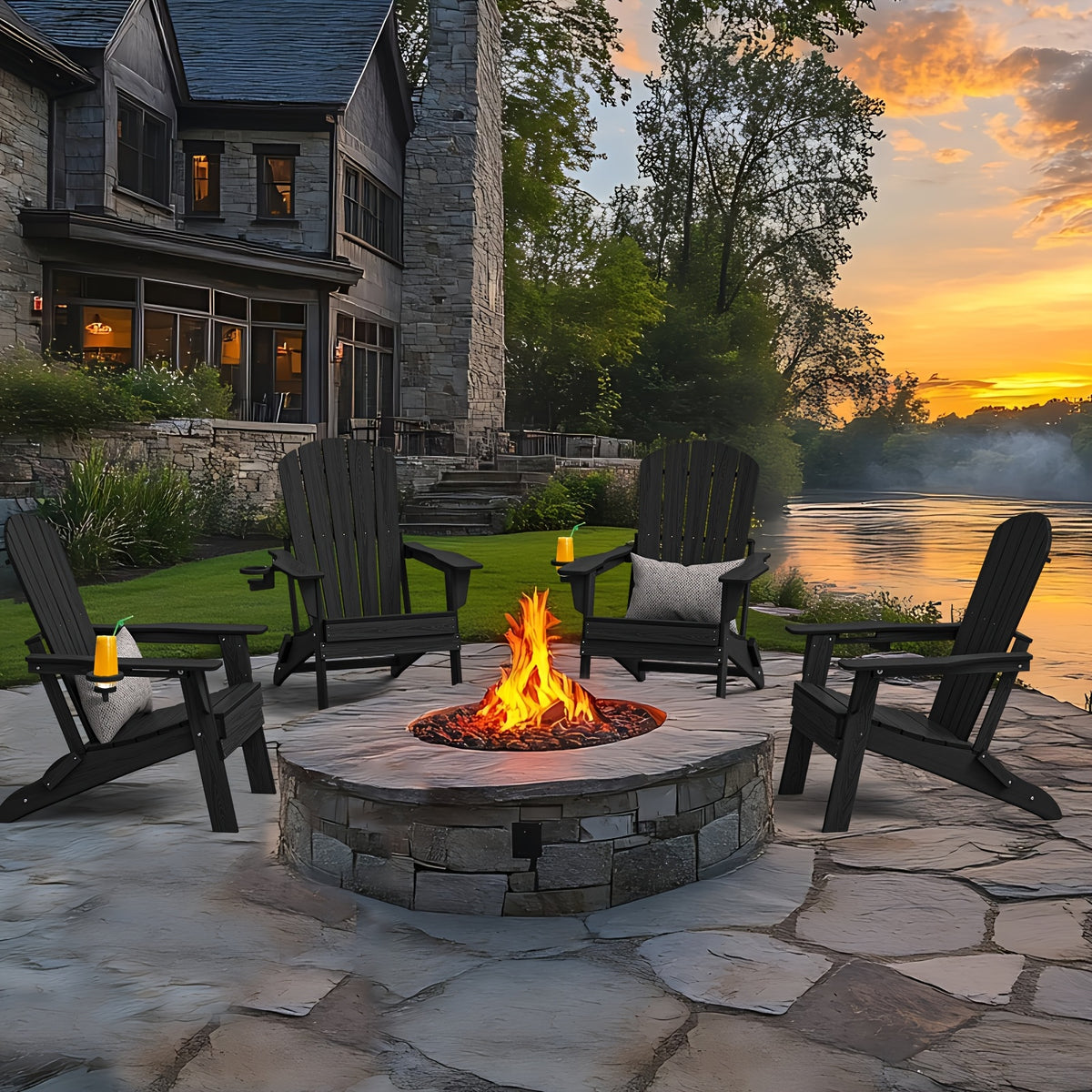 hdpe folding adirondack chair 4pack 6pack weather fire pit