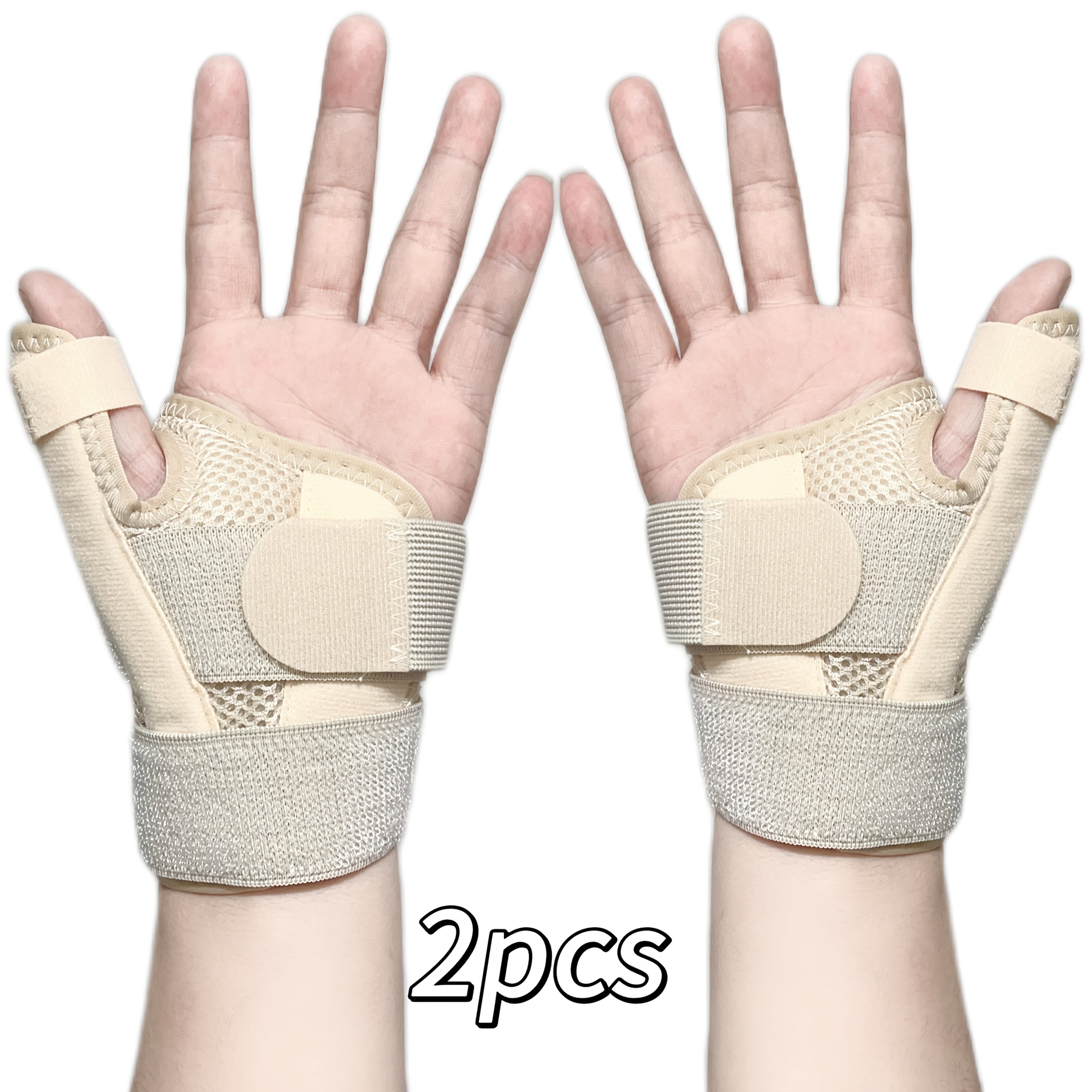 2pcs adjustable thumb wrist support braces breathable fabric